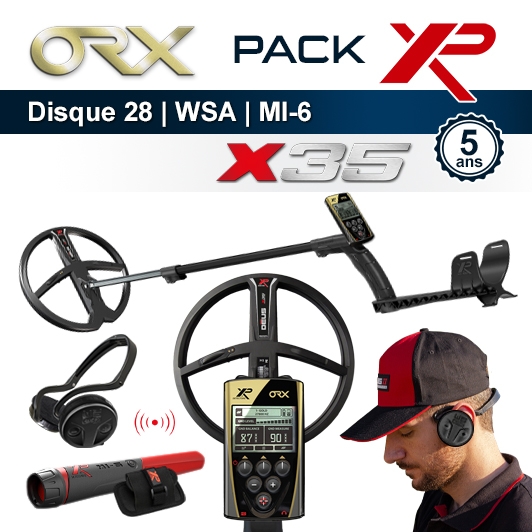 Detecteur de metaux XP Orx avec grand disque 28 cm X35, pro-pointer XP MI6 et casque sans fil WSA