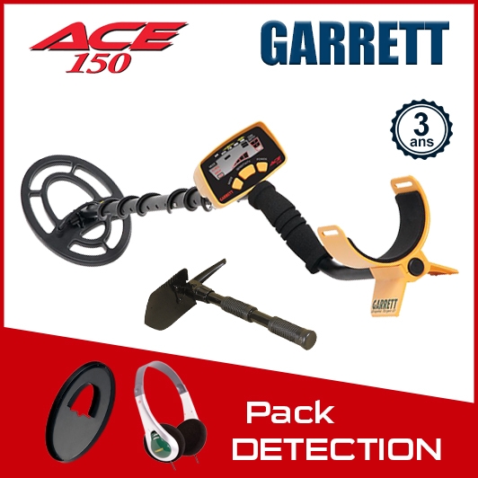 Partez en prospection avec le detecteur de metaux Garrett Ace 150, ainsi qu'une pelle-pioche pour creuser