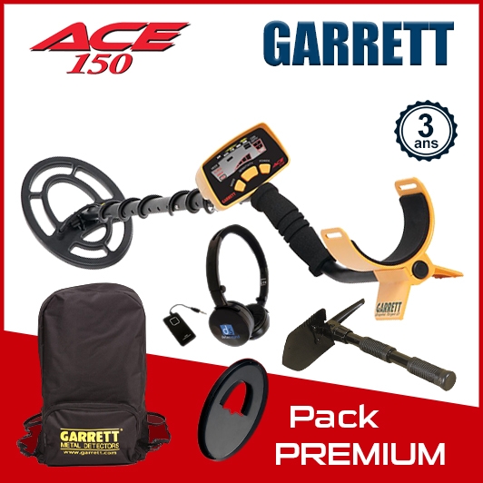 Detecteur Garrett Ace 150 avec le pack de detection "Premium" contenant de nombreux accessoires
