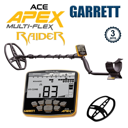Détecteur Garrett Apex avec grand disque Raider