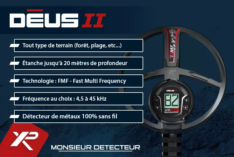 Caractérisques et fonctionnalités du XP Déus 2 FMF