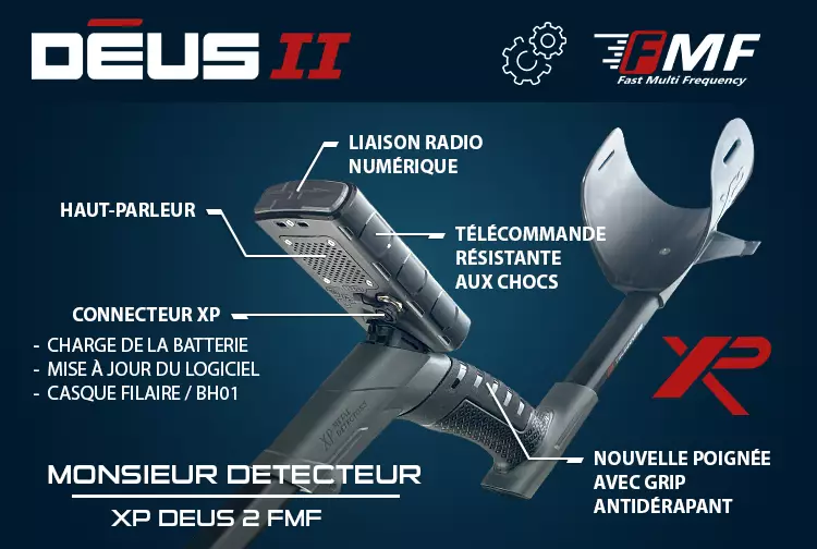 Détecteur XP DÉUS 2 avec écran rétroéclairé